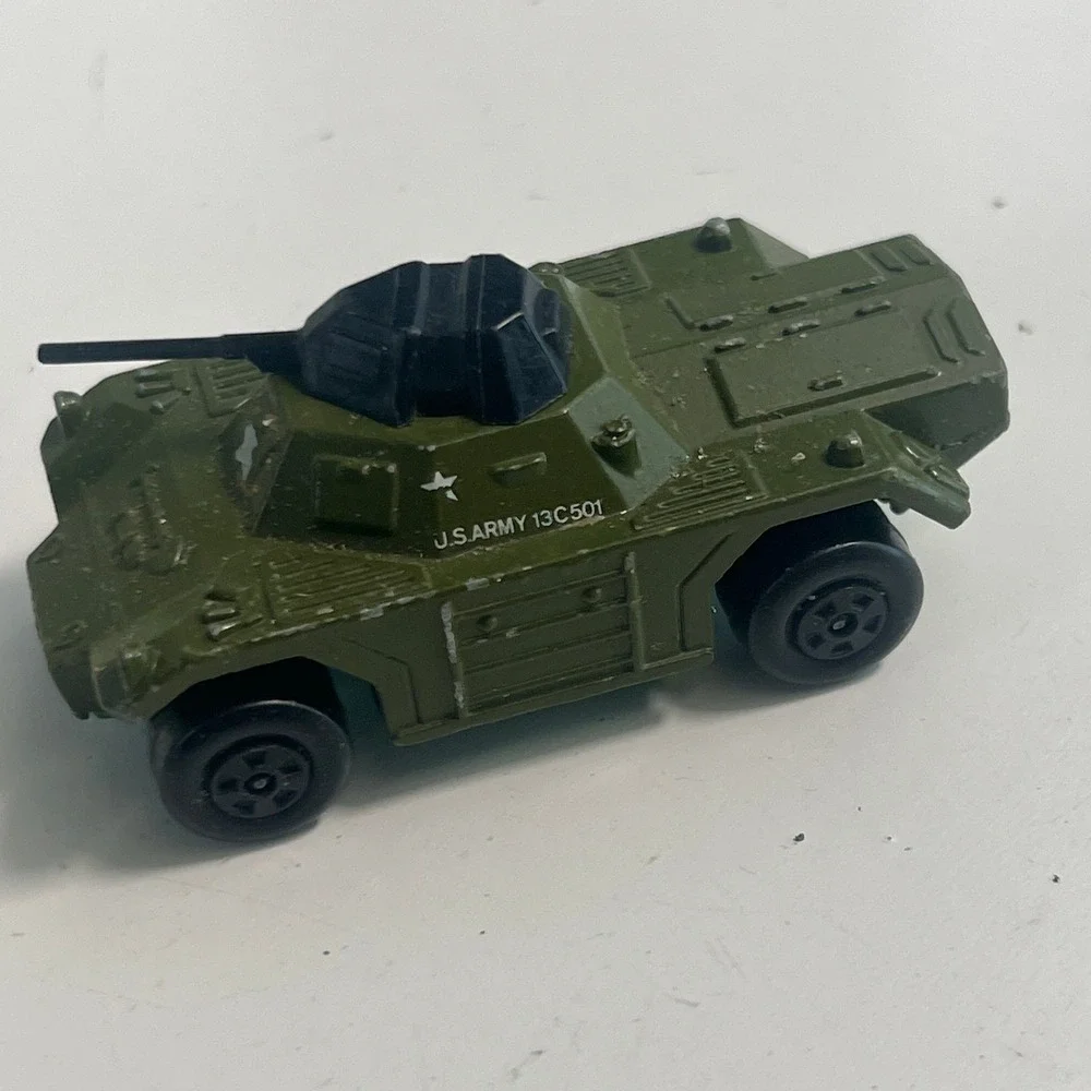 Vintage 1973 Matchbox Rolamatics No 73 Weasel Armored Car Lesney England Green